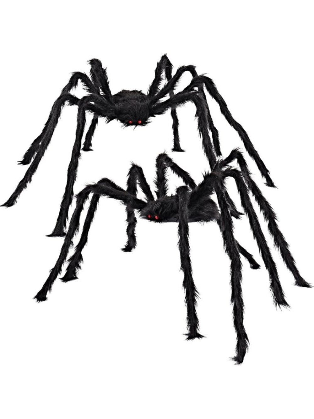 2 Pack 5 Ft Scary Giant Black Spider Halloween Outdoor Decorations - Haunted